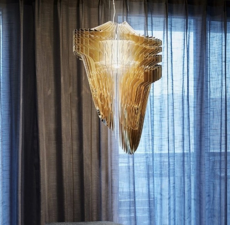 Светильник DZN-13673 ЗОЛОТО ` D800/H1150/1/LED/10W плафон акрил ARIA MEDIUM by SLAMP