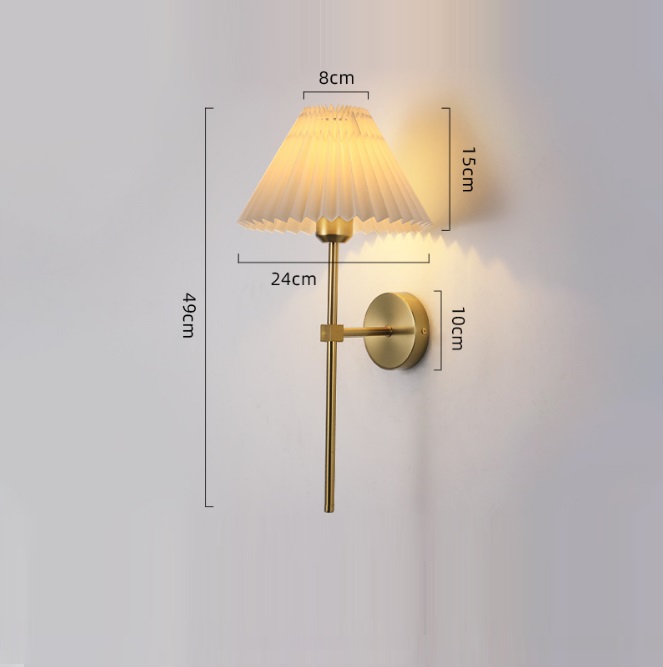 Светильник DZN-13875 ЗОЛОТАЯ БРОНЗА + БЕЛЫЙ ` D240/H490/1/E27/40W PLEATED