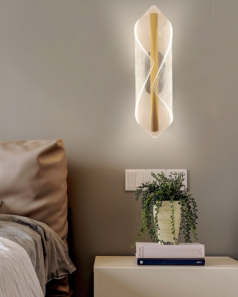 Светильник настенный ElegantLight DZN-11275 ЗОЛОТО ` D400*140/H120/1/LED/10W/4000K SPRAY акрил с блё