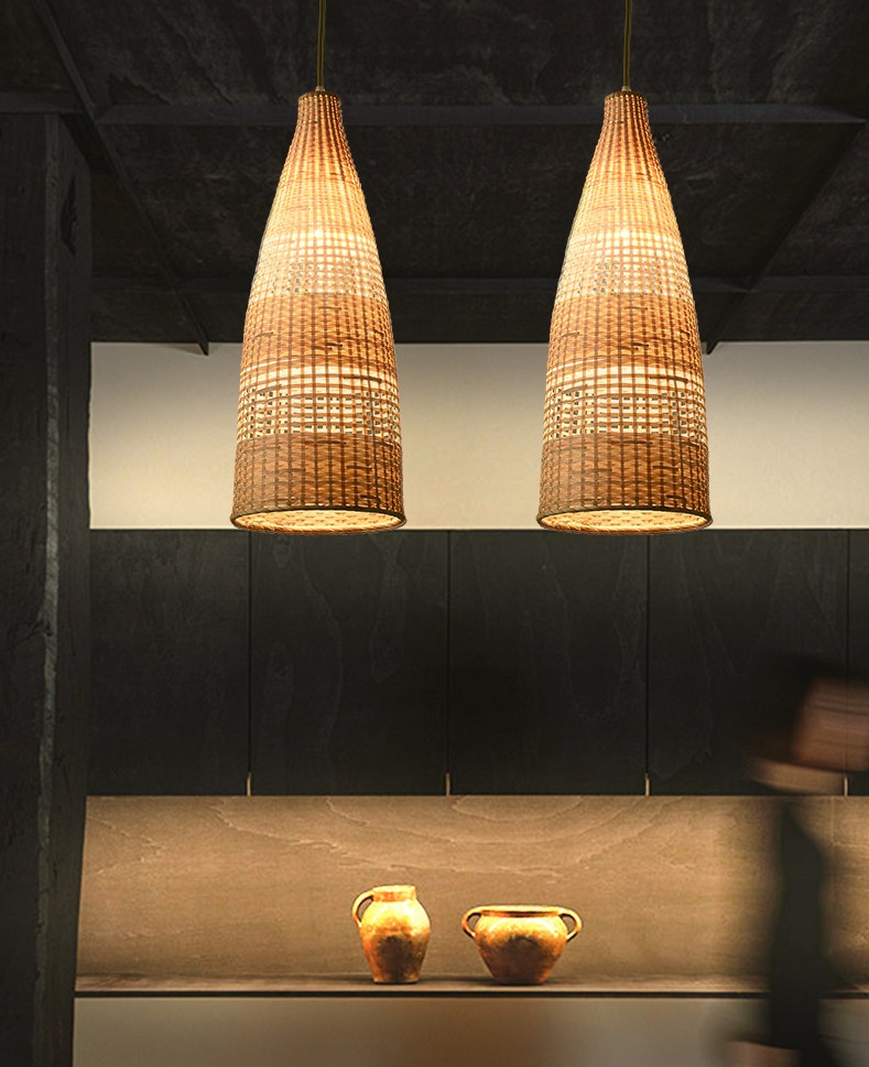 Светильник DZN-8517 РОТАНГ ` D200*400/H1500/1/E27/40W RATTAN WABI-SABI