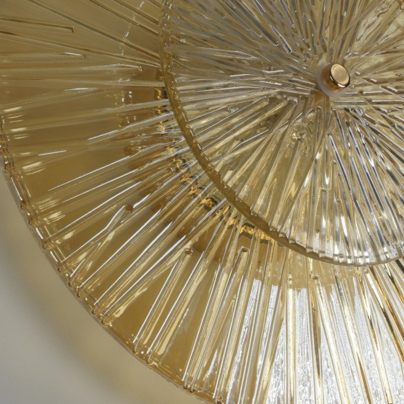 Светильник настенный ElegantLight DZN-4425 ЗОЛОТО+ЯНТАРНЫЙ ` D350/H100/1/LED/12W 3000-6500K DAISY 25