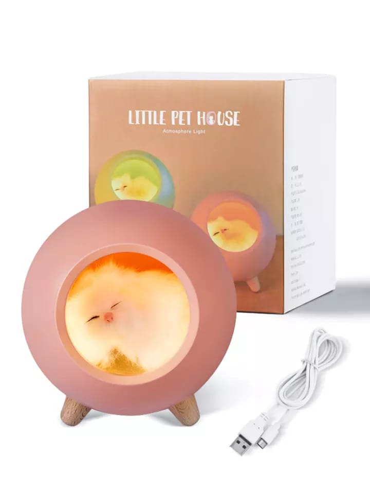 Светильник светодиодный ночник LITTLE PET HOUSE с USB-зарядкой DIM розовый SPF