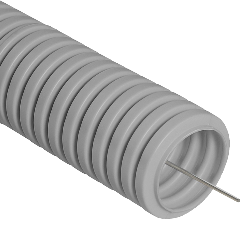Труба гофрированная ПВ серая Ø 16 мм (100 м) Промрукав (отпускается кратно 10 м) 011631